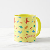 Dinosaur 5. Geburtstagsparty Milestone Gästebuch Tasse (VorderseiteRechts)