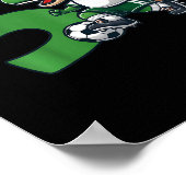 Dinosaur 5 Years Soccer 5th Birthday Poster (Ecke)