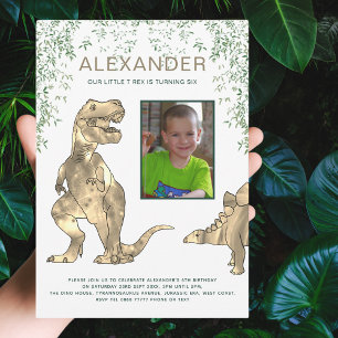 Dinosaur 6. Geburtstagsfeier Einladung