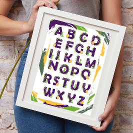 Dinosaur ABC Alphabet Niedlich Poster