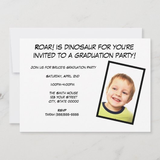 Dinosaur Abschluss Funny Personalize Foto Ankündigung (Rückseite)