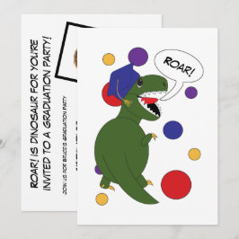Dinosaur Abschluss Funny Personalize Foto Ankündigung