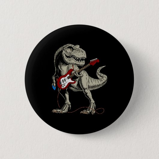 Dinosaur Acoustic Electric B Guitar Player Button (Vorderseite)