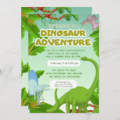Dinosaur Adventure Birthday Party Einladung (Vorne/Hinten)