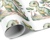 Dinosaur Adventure Boys Geburtstagsparty Geschenkpapier (Rolleneckpunkt)