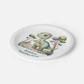 Dinosaur Adventure Boys Geburtstagsparty Pappteller (Schrägansicht)