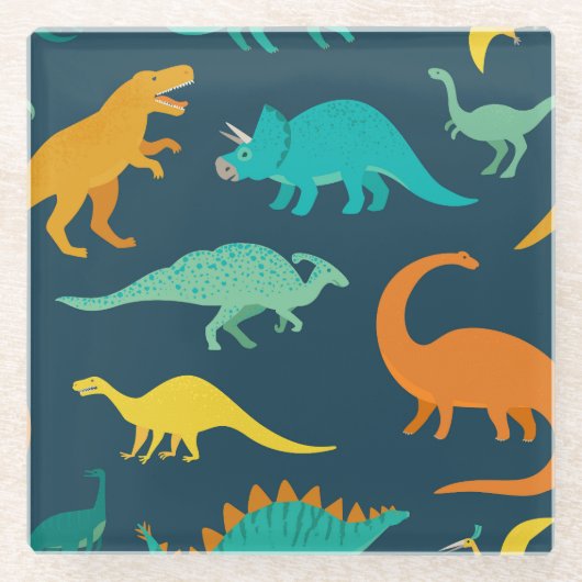 Dinosaur Adventure: Das Kinderzimmer der Kinder Glasuntersetzer (Vorderseite)