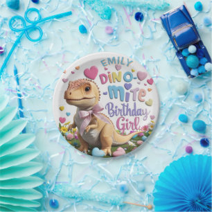 Dinosaur Adventure Girl Happy Birthday Pappteller