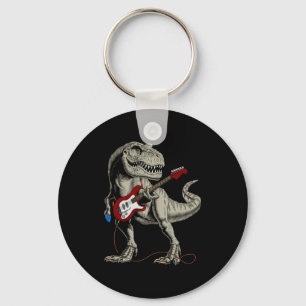 Dinosaur Akustik-Elektrisch B-Gitarre Spieler  Schlüsselanhänger