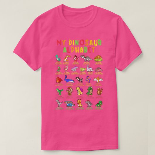 Dinosaur Alphabet Dino Abc für Kinder Jungen Männe T-Shirt (Design vorne)