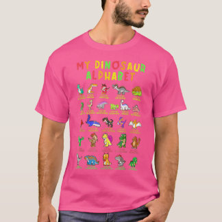 Dinosaur Alphabet Dino Abc für Kinder Jungen Männe T-Shirt