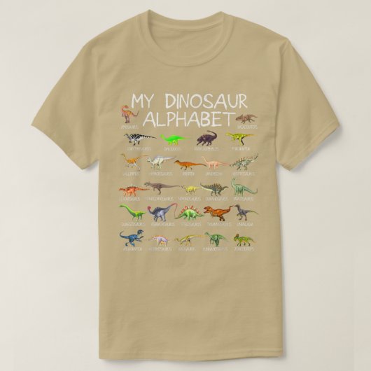 Dinosaur Alphabet Dino ABC für Kinder Jungen Männe T-Shirt (Design vorne)