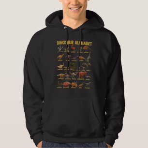 Dinosaur Alphabet Dino Typen Identifikation A Hoodie