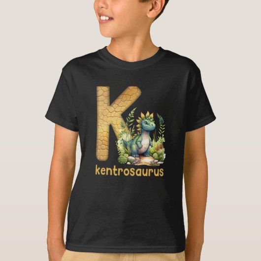 Dinosaur Alphabet K Typ Kentrosaurus T-Shirt (Vorderseite)