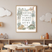Dinosaur-Alphabet-Kinderzimmer-Wasserfarbenposter Poster