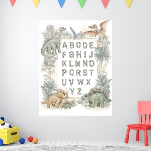 Dinosaur-Alphabet-Kinderzimmer-Wasserfarbenposter Poster