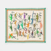 Dinosaur Alphabet Niedlich Fleecedecke (Vorderseite (Horizontal))