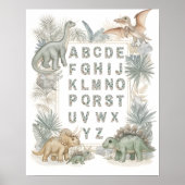 Dinosaur Alphabet Nursery Watercolor Poster (Vorne)