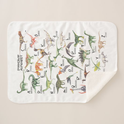 Dinosaur Alphabet Sherpadecke (Vorderseite (Horizontal))