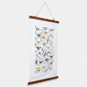 Dinosaur Alphabet Wandteppich Mit Holzrahmen (Gewinkelt)