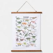Dinosaur Alphabet Wandteppich Mit Holzrahmen (Vorderseite)