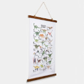 Dinosaur Alphabet Wandteppich Mit Holzrahmen (Gewinkelt)