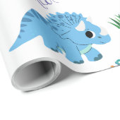 Dinosaur Animal Dino Geburtstagsparty Personalisie Geschenkpapier (Rolleneckpunkt)