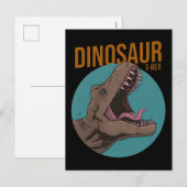 Dinosaur-Animation, T-Rex-Animation Feiertagspostkarte (Vorne/Hinten)