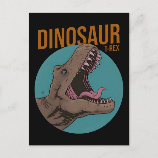 Dinosaur-Animation, T-Rex-Animation Feiertagspostkarte (Vorderseite)