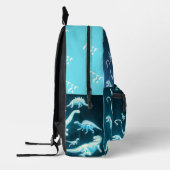 Dinosaur Aquamarin Moderne Fun Fluorescent Printed Bedruckter Rucksack (Links)