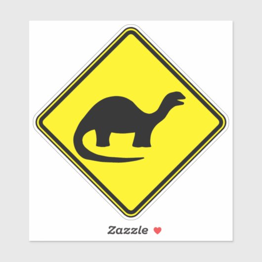 Dinosaur Art Silhouette Dinosaur Fan Kunstwarnung Aufkleber (Blatt)