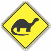 Dinosaur Art Silhouette Dinosaur Fan Kunstwarnung Aufkleber (Vorderseite)