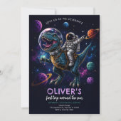 Dinosaur-Astronaut 1. Geburtstag Einladung (Vorderseite)