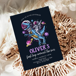 Dinosaur Astronaut 1. Geburtstag Einladung