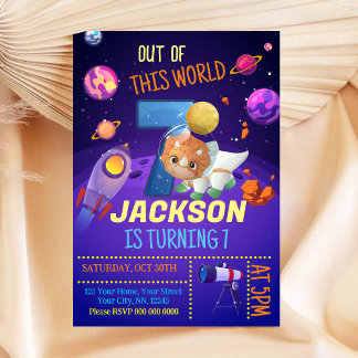 Dinosaur Astronaut 8. Geburtstag Einladung