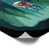 Dinosaur Astronaut UFO T-Rex Poster (Ecke)