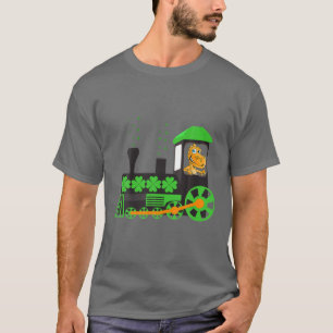 Dinosaur auf dem Zug St Patrick's Day Train Irish  T-Shirt