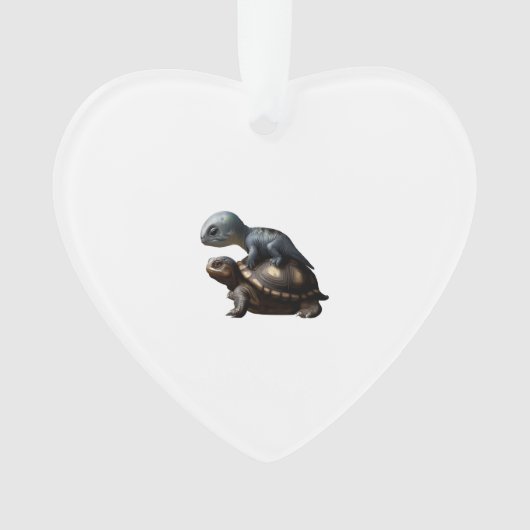 Dinosaur auf Schildkröte Kopie Ornament (Vorderseite)