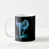 Dinosaur Auf Skateboard Skateboard Fahrender Dinos Kaffeetasse (Links)