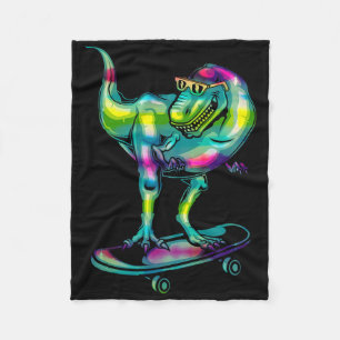 Dinosaur auf Skateboard Skateboardfahren Skater-Au Fleecedecke