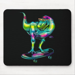 Dinosaur auf Skateboard Skateboardfahren Skater-Au Mousepad