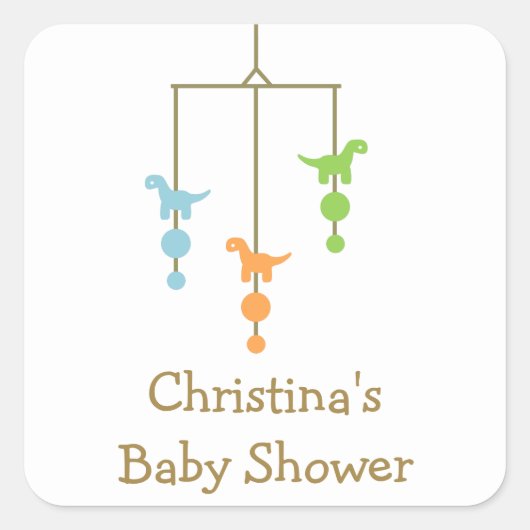 Dinosaur-Aufkleber Quadratischer Aufkleber (Vorderseite)