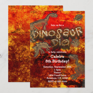 Dinosaur-Ausgrabung Red Rock Fossilien Geburtstags Einladung