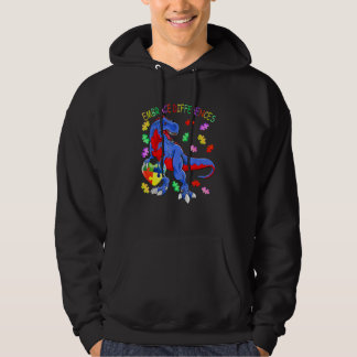 Dinosaur Autism Awareness Embrace Differences Puzz Hoodie