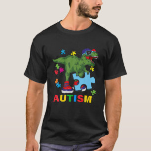 Dinosaur Autism Funny Kids T Rex Autismus Bewussts T-Shirt