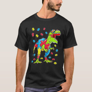 Dinosaur-Autismus-Bewusstseins-Puzzleteil Jungen K T-Shirt
