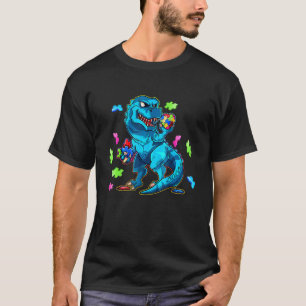 Dinosaur Autismus Kinder Dinosaurier Rex Süß Junge T-Shirt