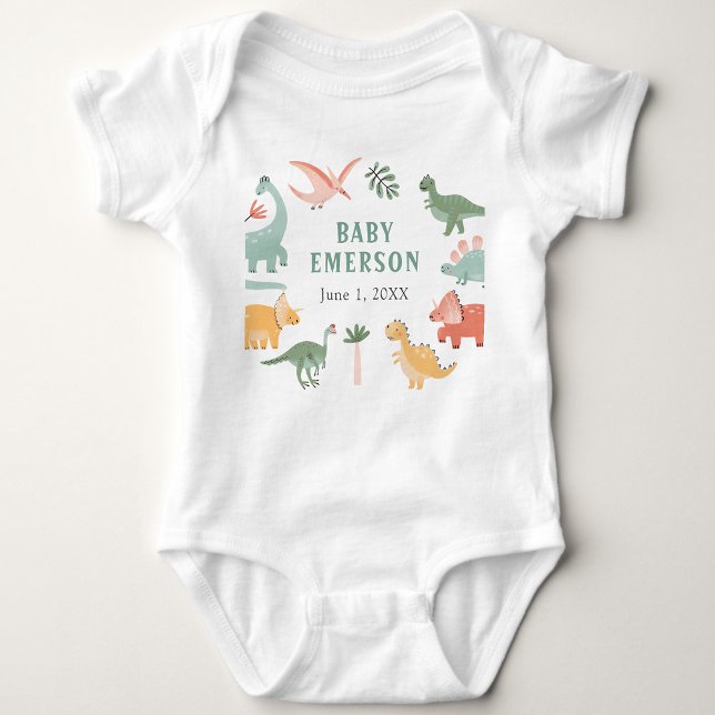 Dinosaur Baby Bodysuit Baby Strampler (Dinosaur Baby Bodysuit by Painted Paperie
)