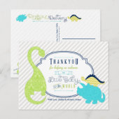 Dinosaur Baby Danke Postcard Postkarte (Vorne/Hinten)