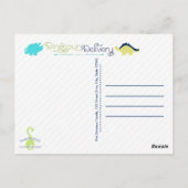 Dinosaur Baby Danke Postcard Postkarte (Rückseite)